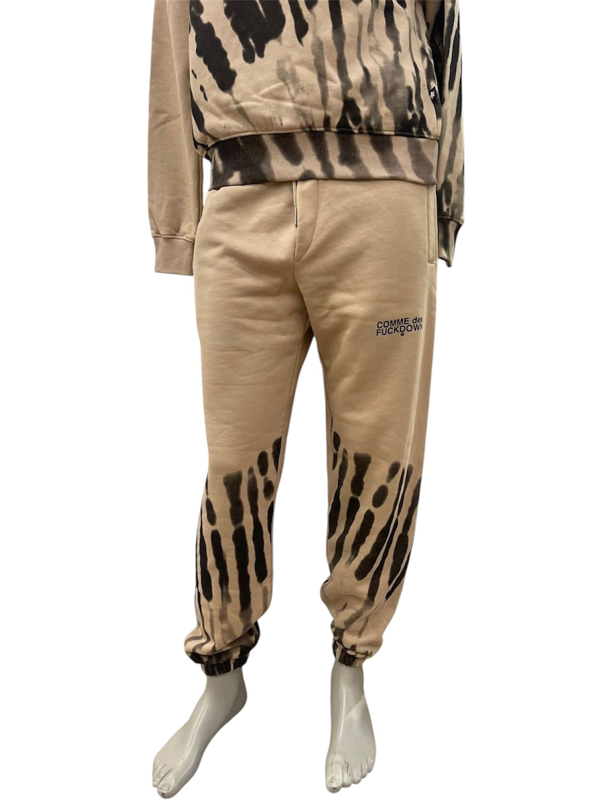 Comme des Fuckdown - Pantaloni tuta beige Tie-Dye