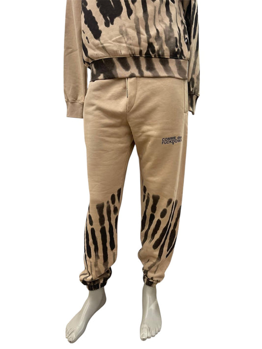 Comme des Fuckdown - Pantaloni tuta beige Tie-Dye