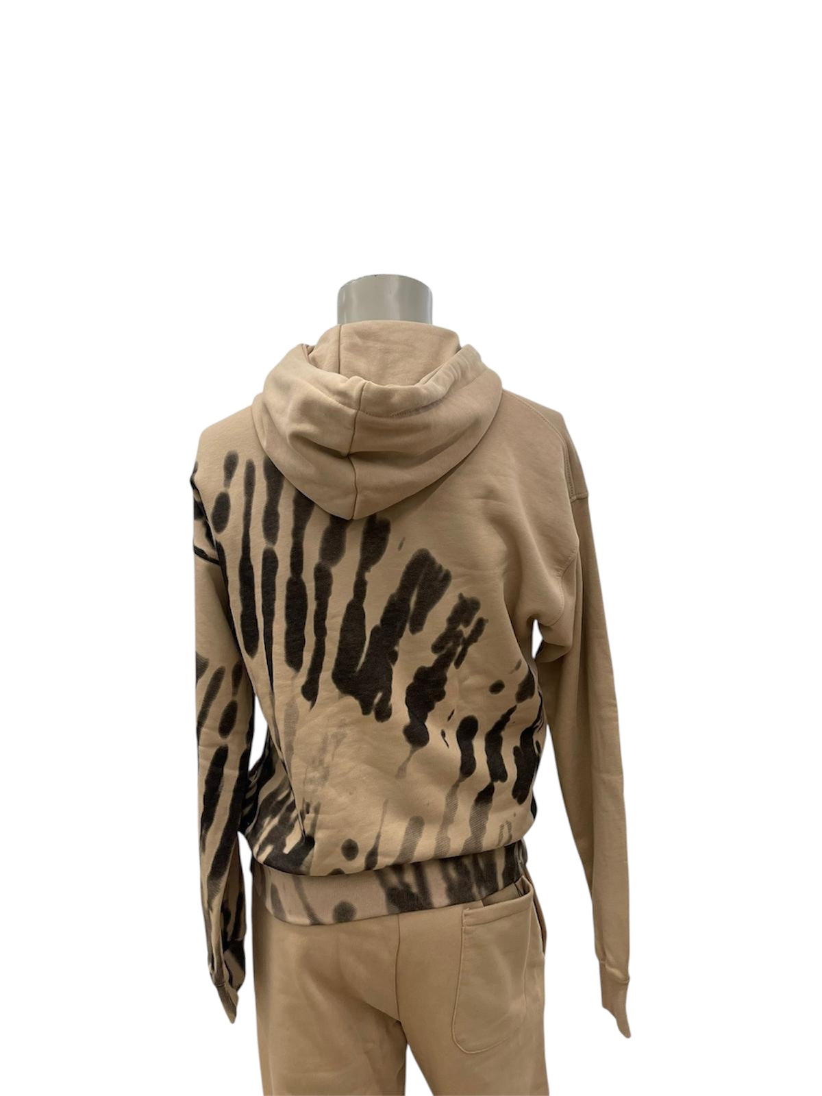 Comme des Fuckdown - Felpa hoodie beige Tie-Dye con logo