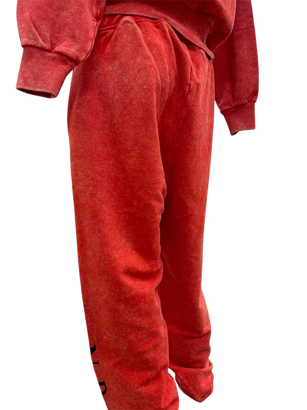 Aries Pantaloni tuta rosso vintage con stampa laterale “No Problemo”