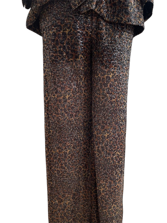 GCDS Pantaloni a palazzo animalier con paillettes
