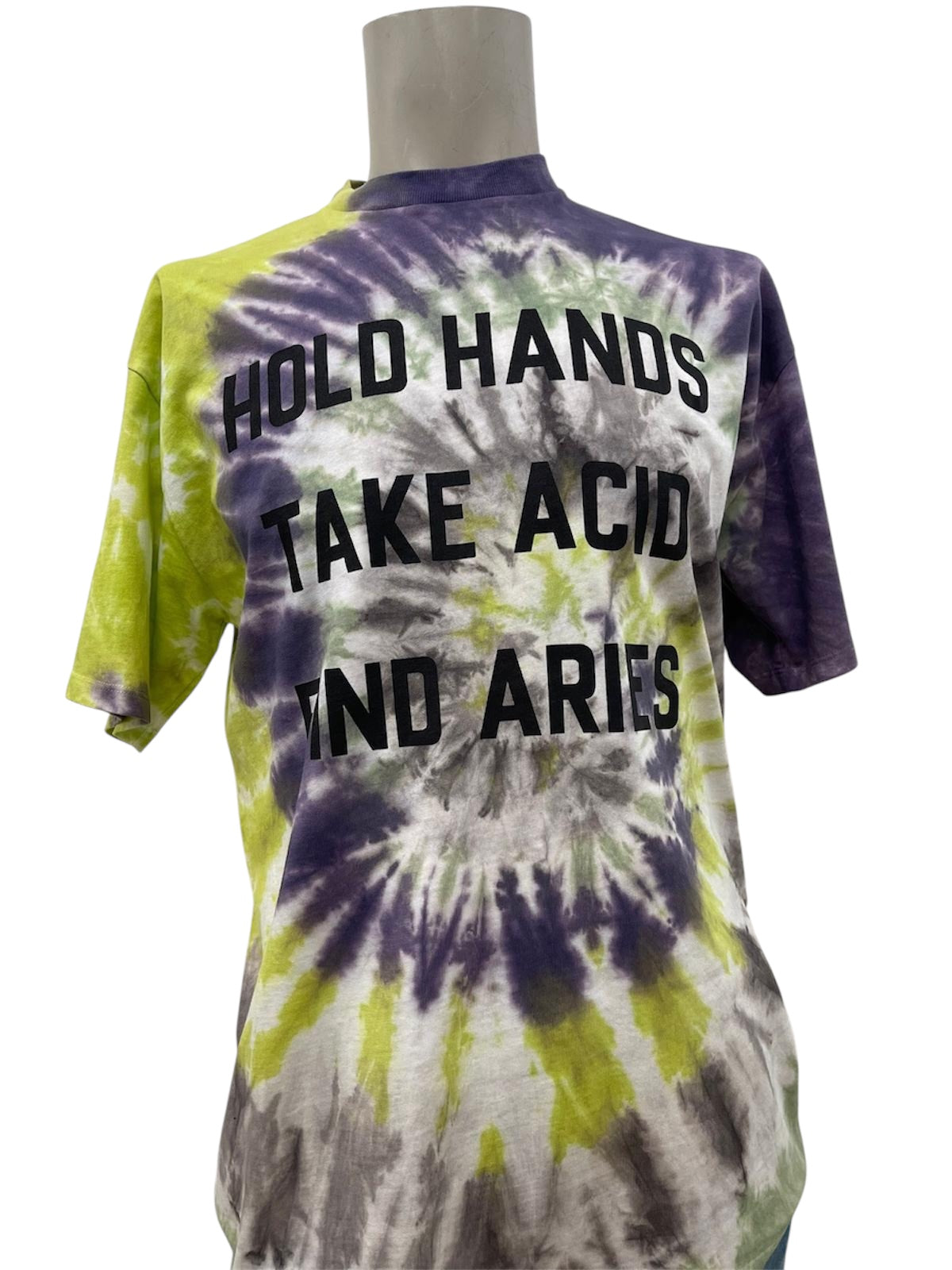 Aries T-shirt Multicolor “Hold Hands Take Acid Find Aries”