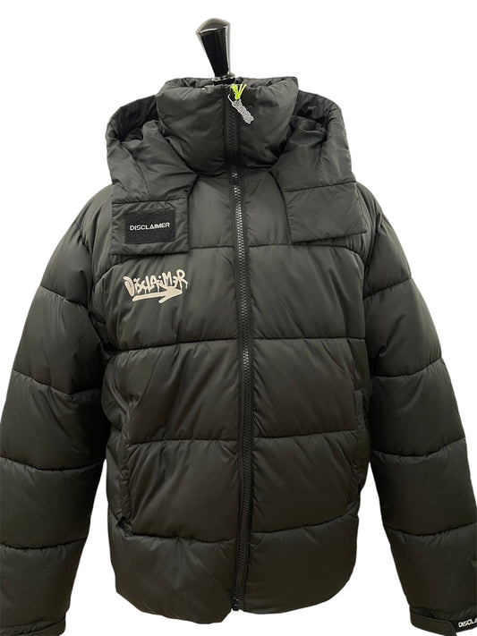 Disclaimer Piumino nero con dettagli logo graffiti