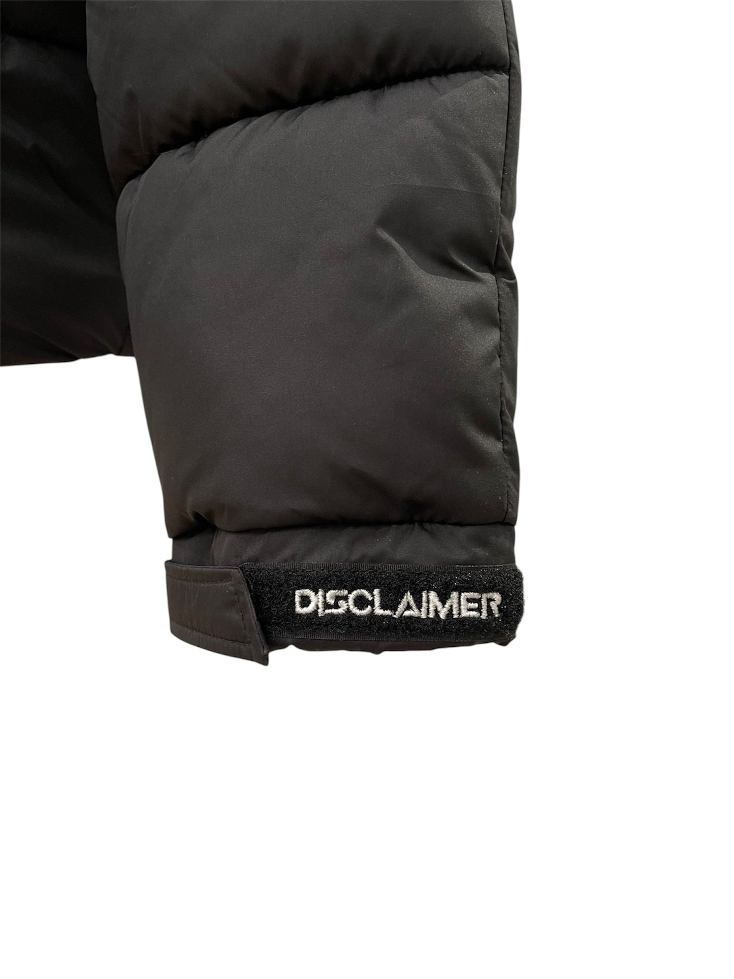 Disclaimer Piumino nero con dettagli logo graffiti