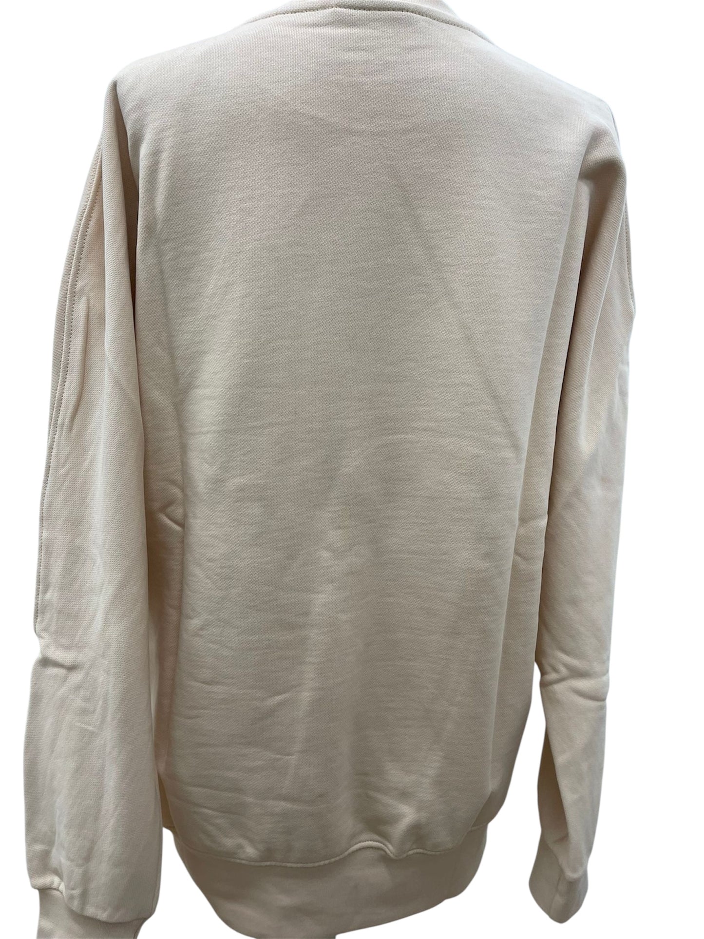 Disclaimer Felpa beige con maxi logo fluo