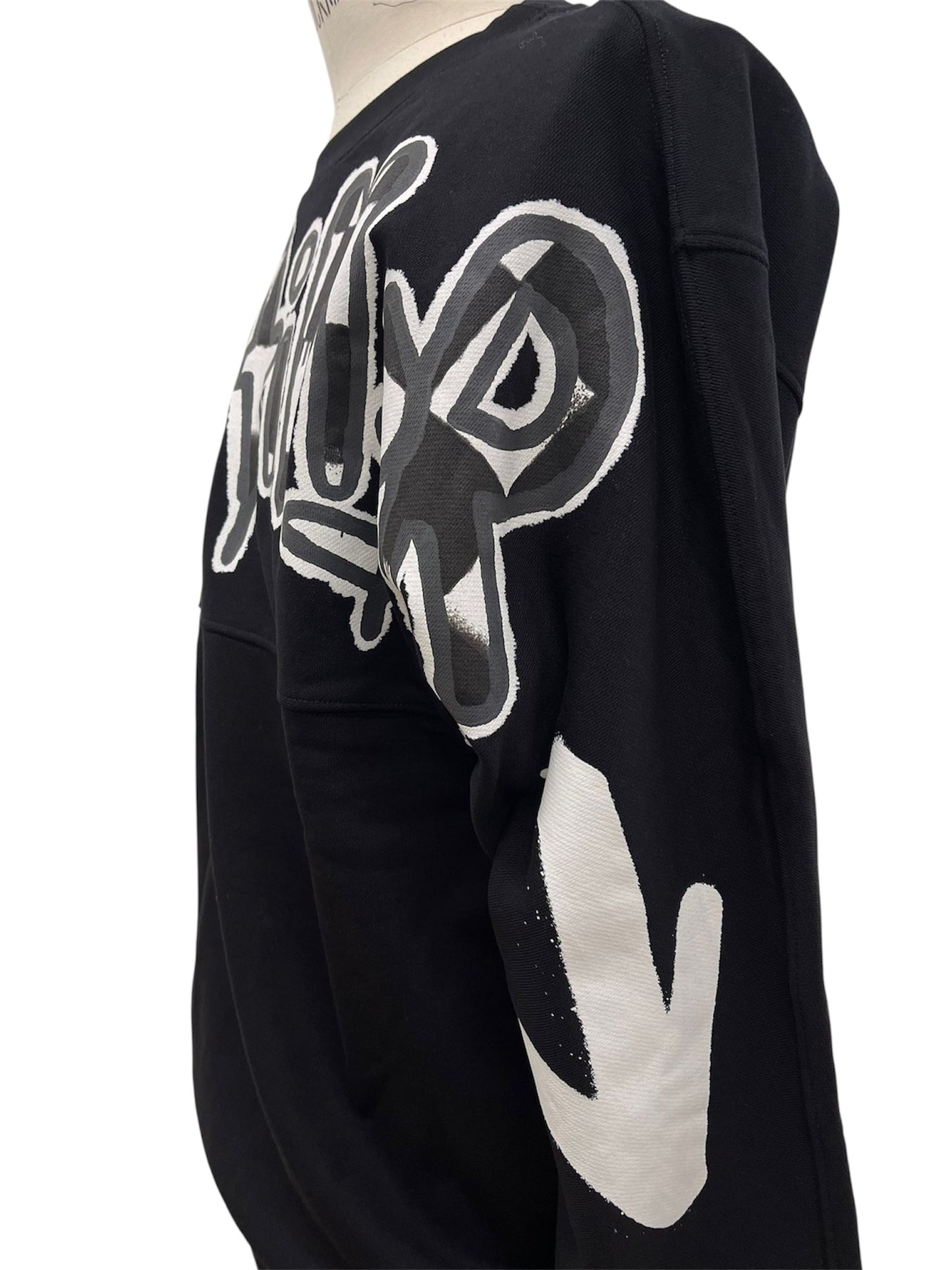 Disclaimer Felpa nera con maxi logo graffiti