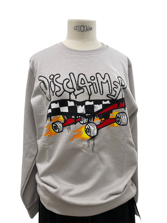 Disclaimer Felpa grigia con stampa