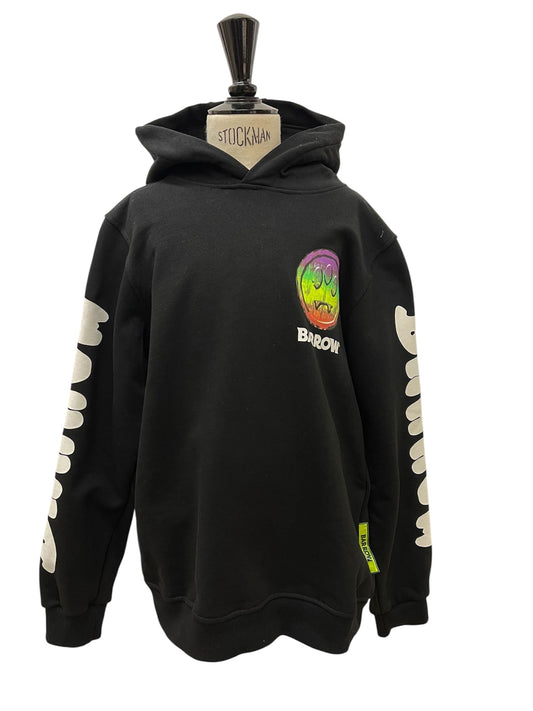 Barrow Bambino felpa nera logo rainbow smiley