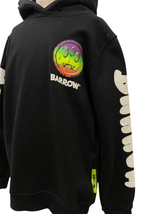 Barrow Bambino felpa nera logo rainbow smiley