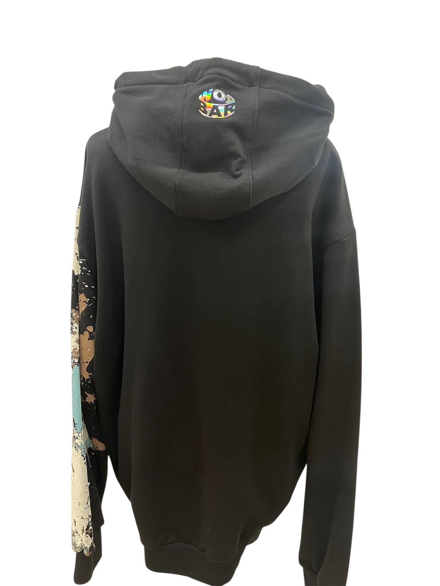 Barrow felpa nera con logo rosa dripping