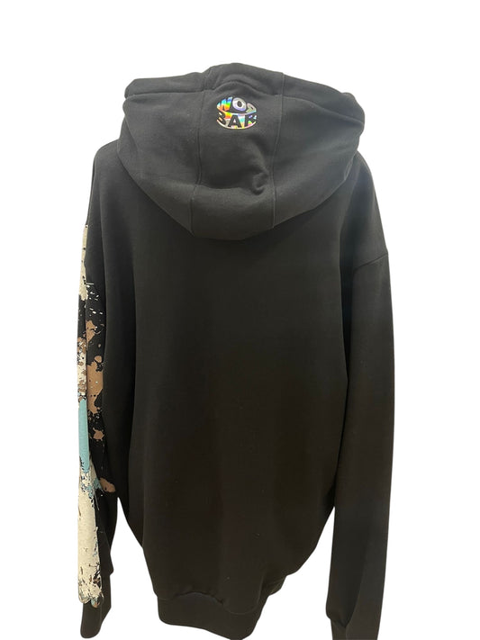 Barrow felpa nera con logo rosa dripping