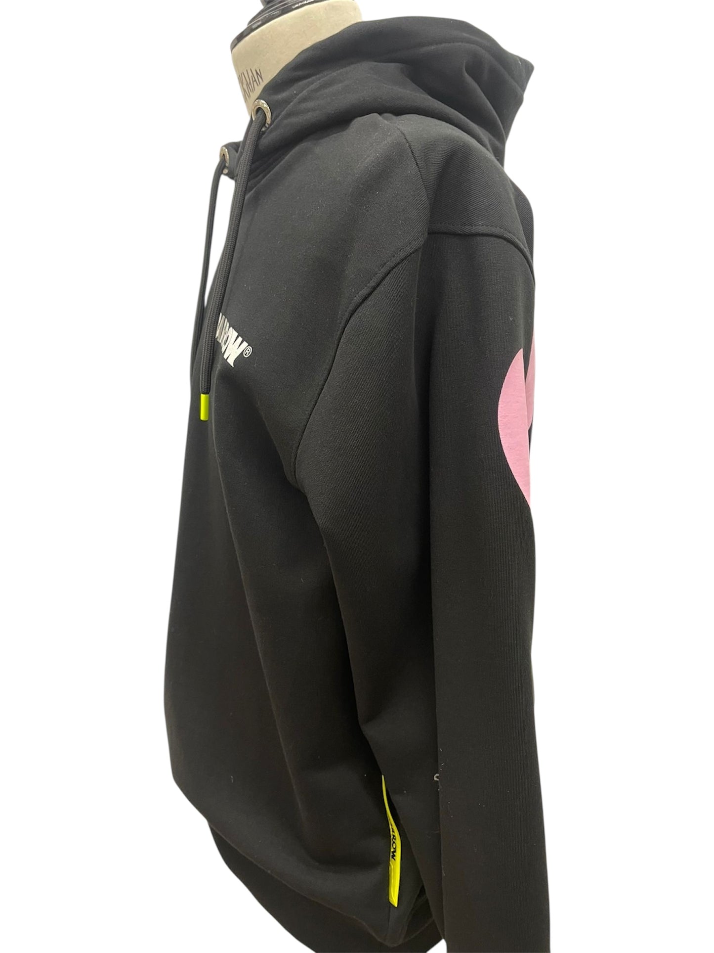 Barrow felpa con maxi logo fluo e dettagli rosa