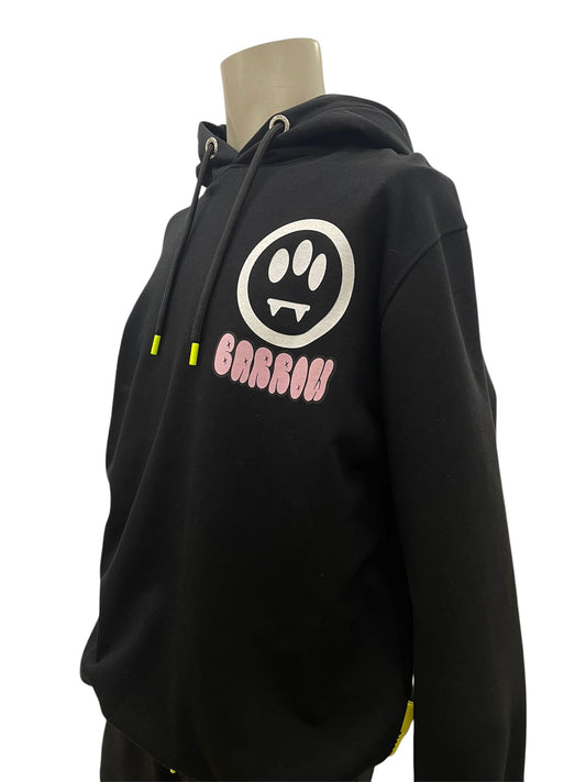 Barrow felpa nera con grafica fungo multicolor