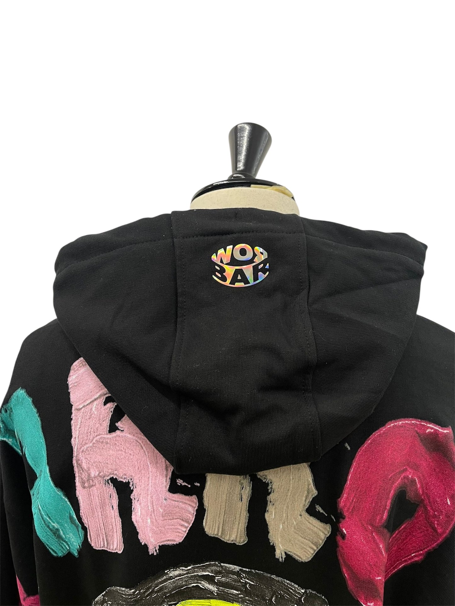 Barrow felpa nera logo vernice multicolor