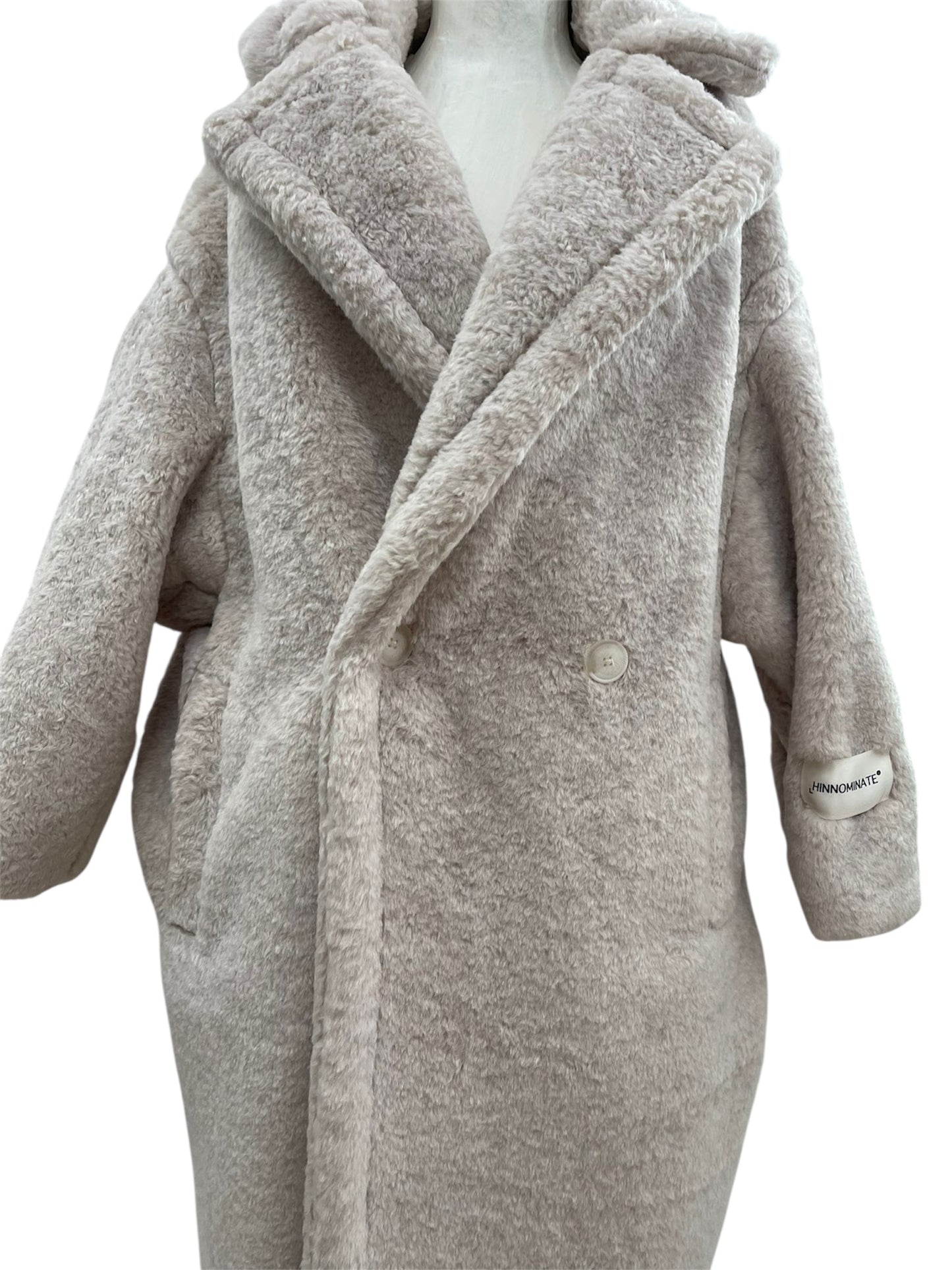 Hinnominate cappotto teddy oversize beige