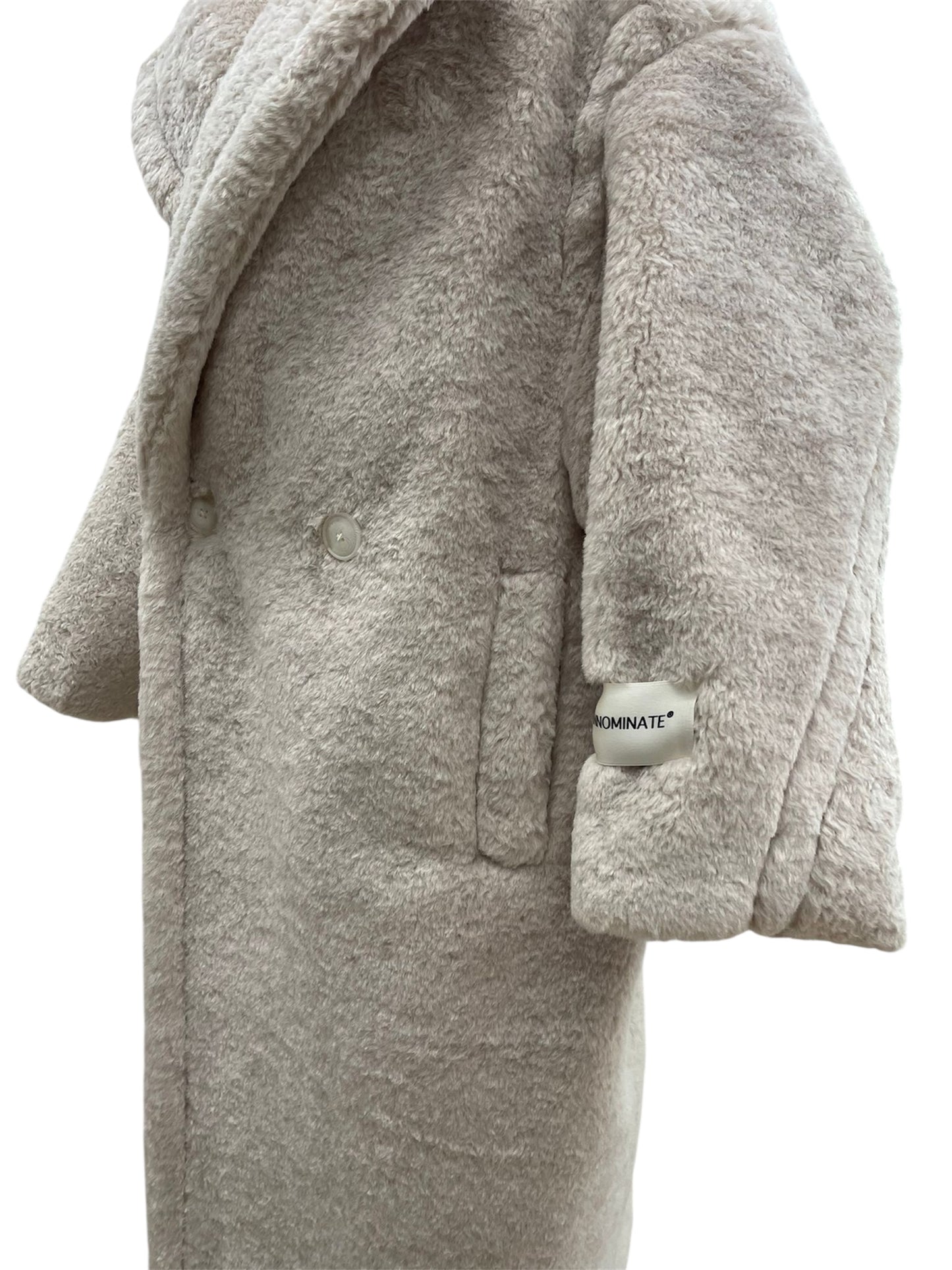 Hinnominate cappotto teddy oversize beige