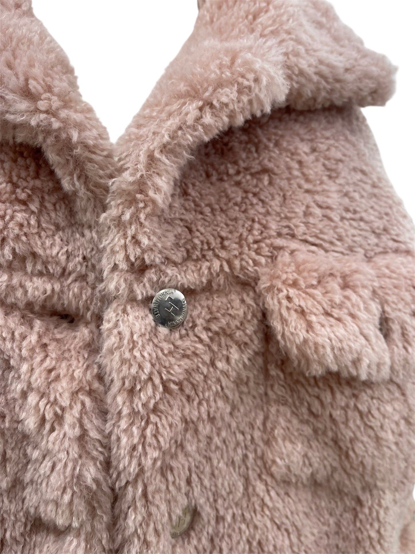 Hinnominate giacca teddy rosa con bottoni