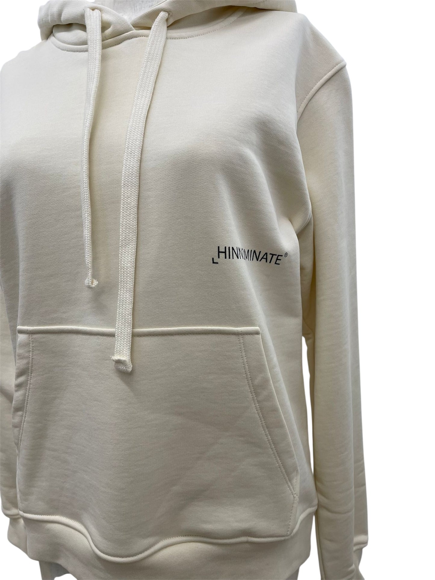 Hinnominate felpa con cappuccio bianca logo minimal