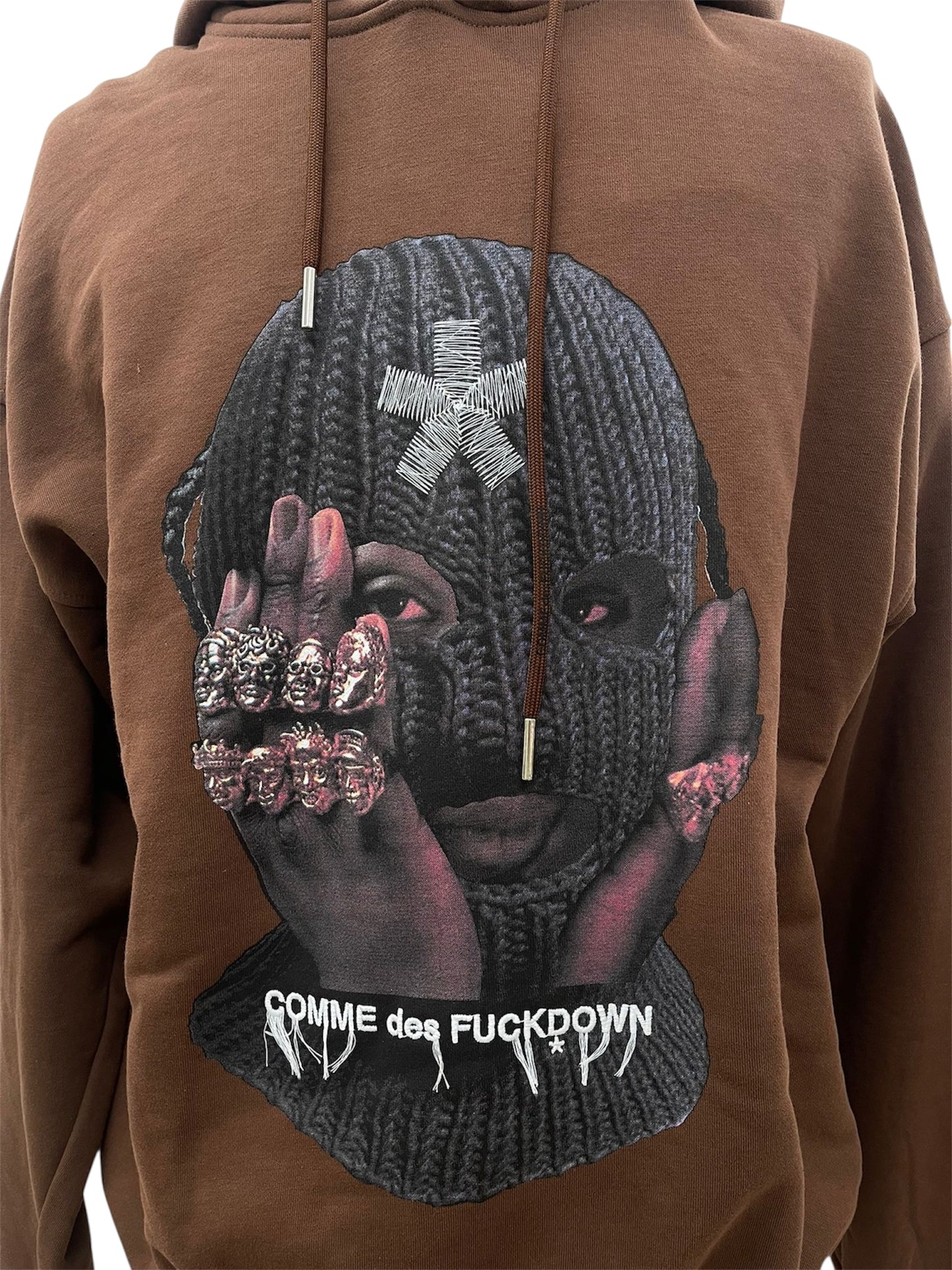 Comme des Fuckdown felpa con cappuccio marrone