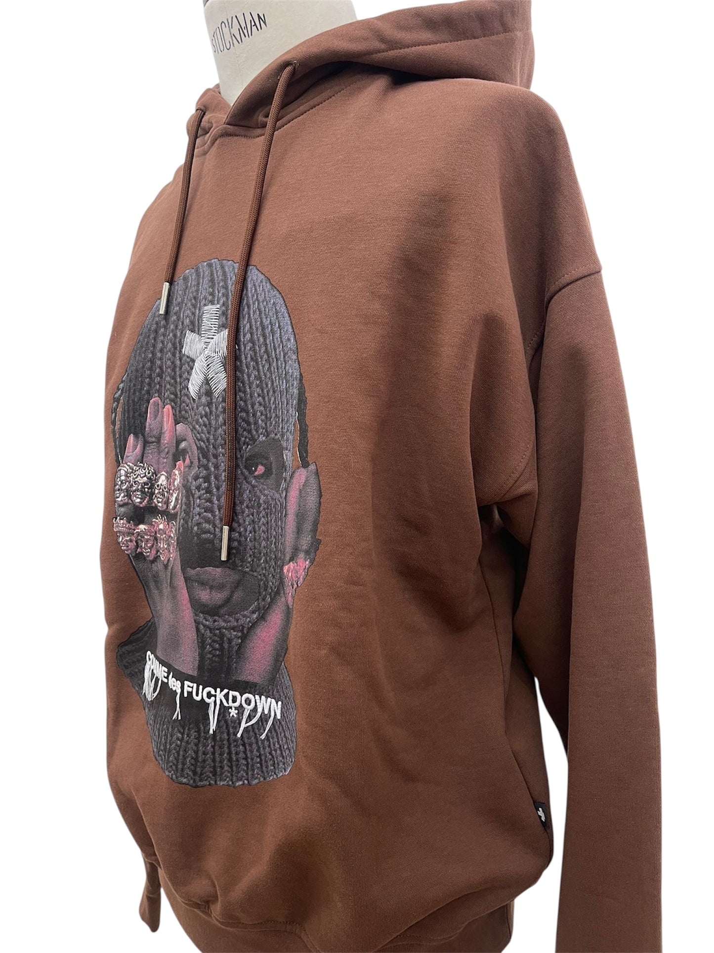Comme des Fuckdown felpa con cappuccio marrone