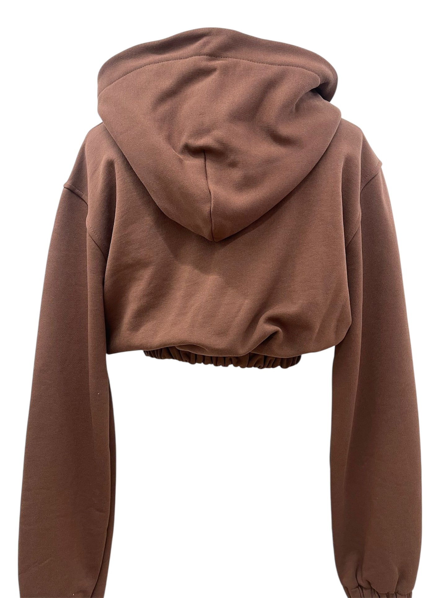 Hinnominate felpa cropped con cappuccio marrone